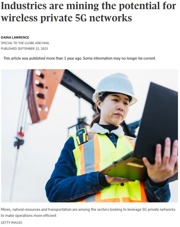 Wireless private 5g networks globe and mail